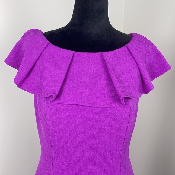 Antonio Melani Elegant Purple Ruffle Dress Ladies Size 8-FRIDAY SALE! - Picture 3 of 13